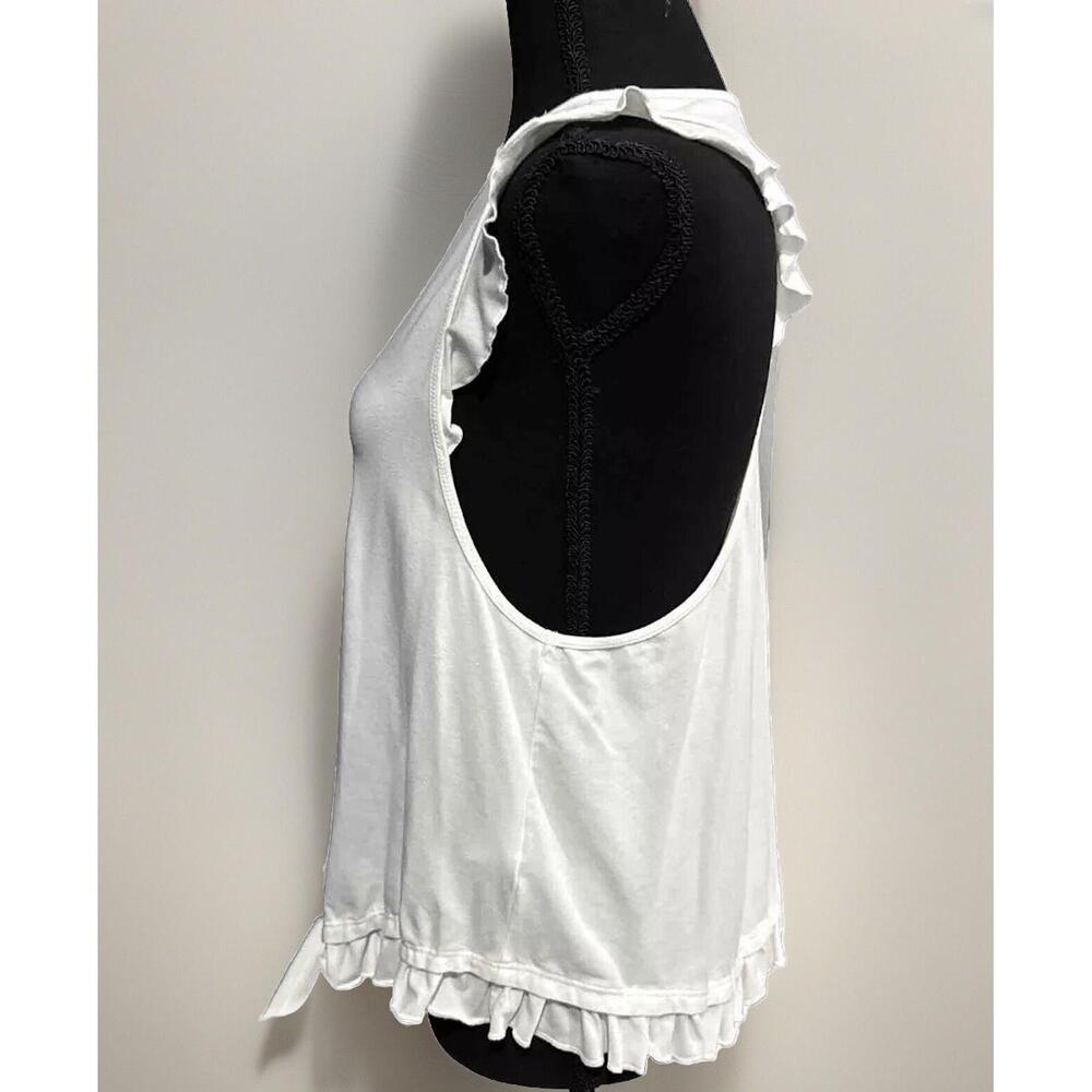 Kate Spade NWOT Ruffle Racerback Tank In White-Size Medium - Picture 5 of 10